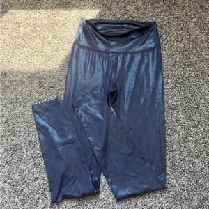 American Eagle Outfitters Metallic Navy Leggings